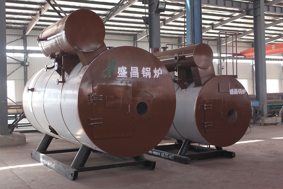 High efficiency and low stress horizontal internal combustion gas (oil) boiler